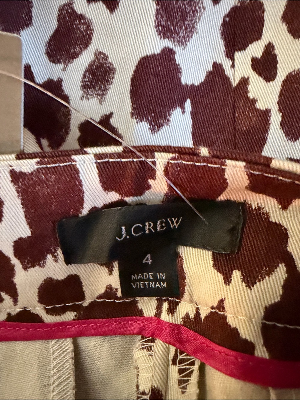 NWT J. Crew Classy Cream and Brown Animal Print Dress Shorts - Picture 8 of 9